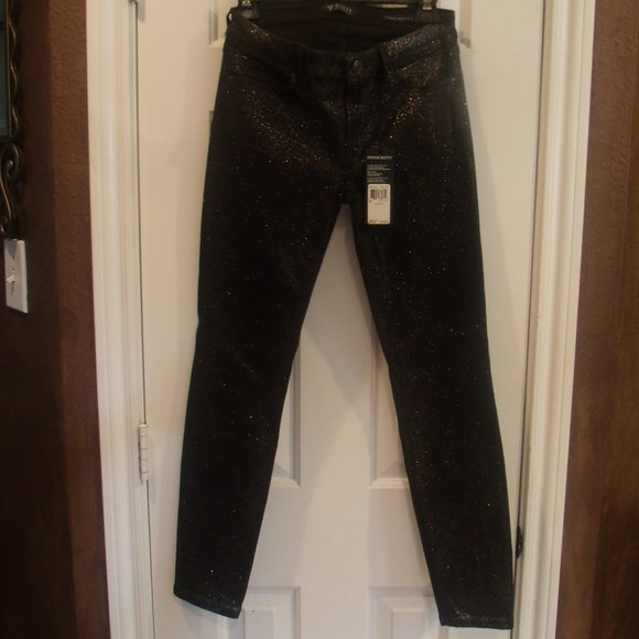 Guess Power Skinny Black Mysteek Wash Glitter Jean - Picture 3 of 16